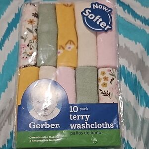 Gerber Terry Washcloths 10 Pack - Multicolor